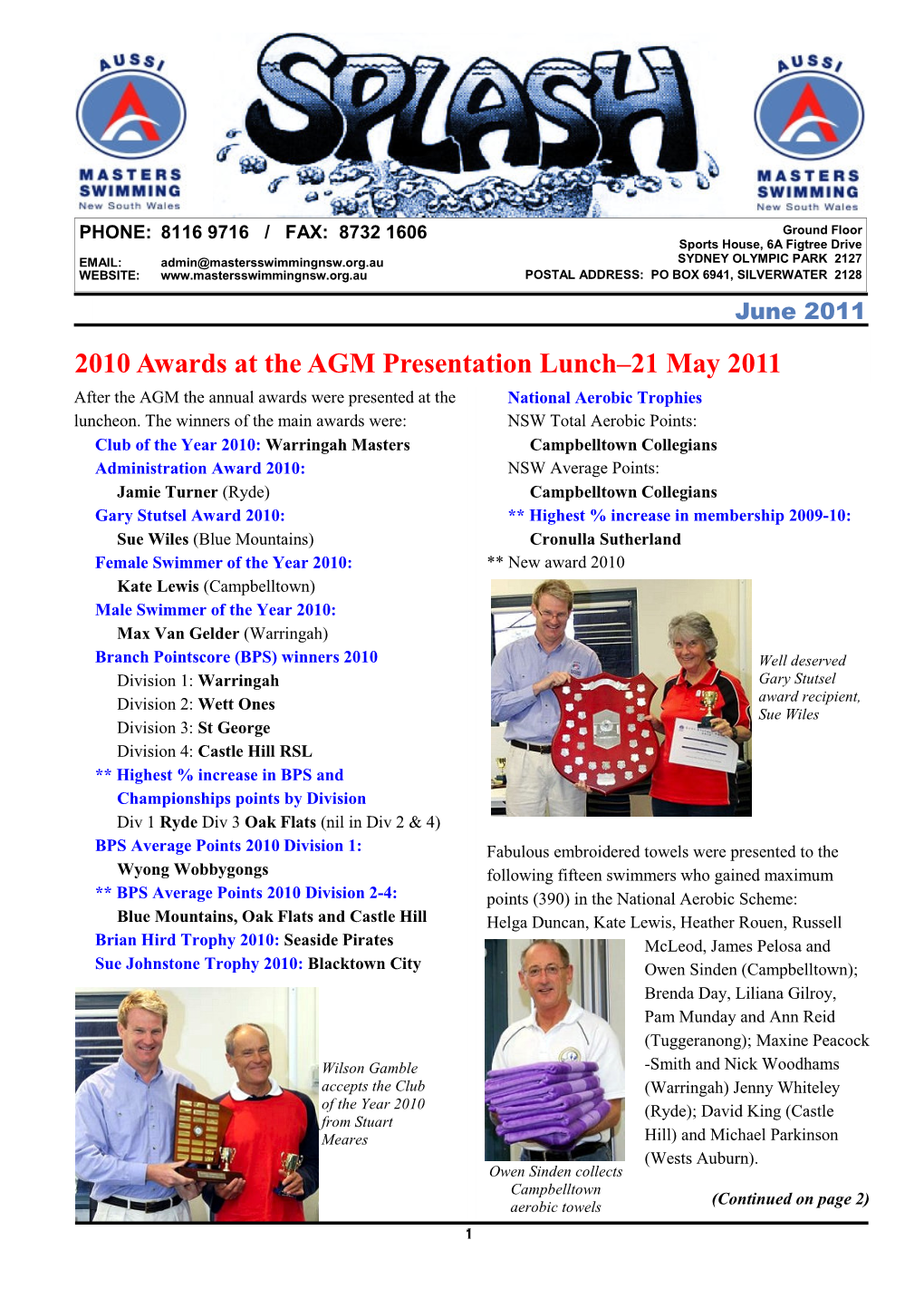 June 2011 Newsletterv6