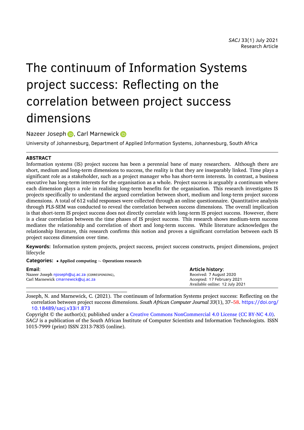 Reflecting on the Correlation Between Project Success Dimensions