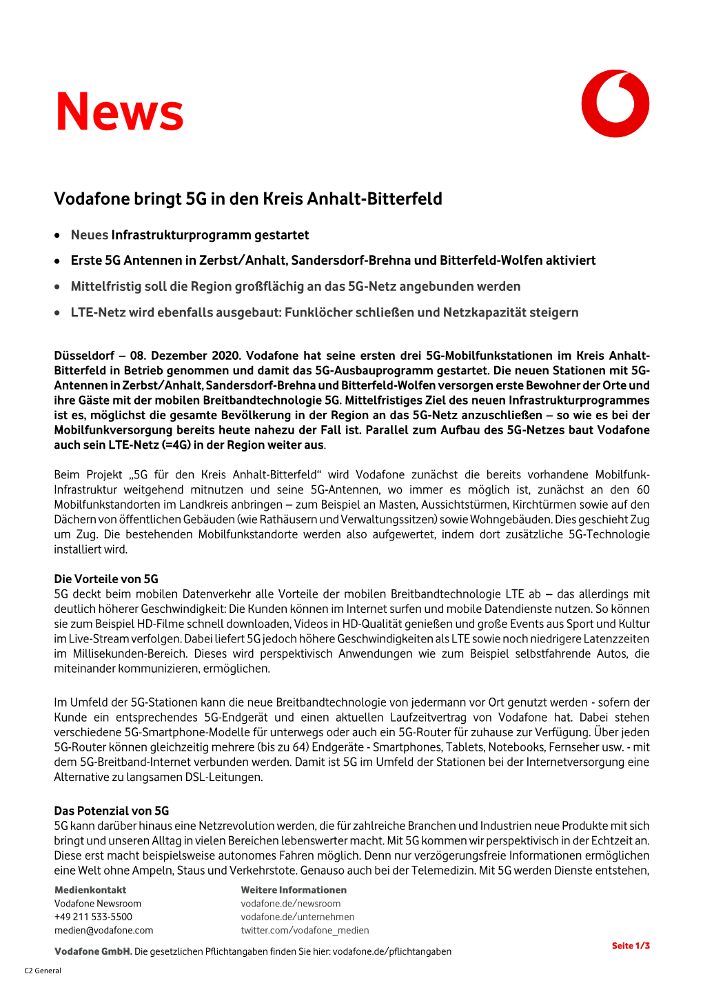 Vodafone Bringt 5G in Den Kreis Anhalt-Bitterfeld