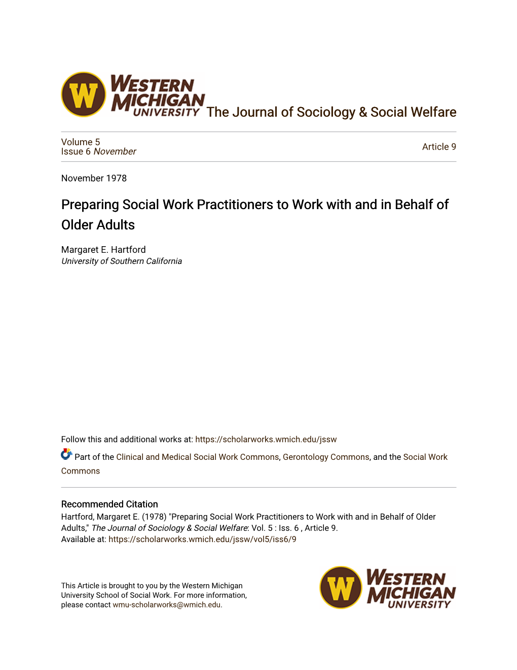 Preparing Social Work Practitioners to Work with and in Behalf of Older Adults