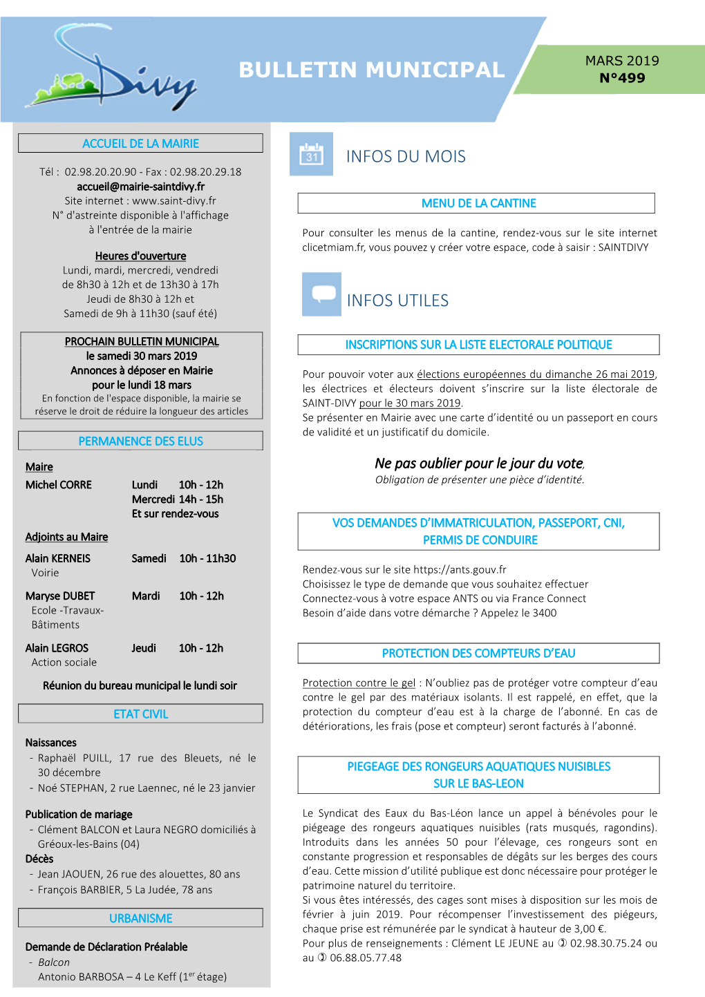 Bulletin Municipal N°499