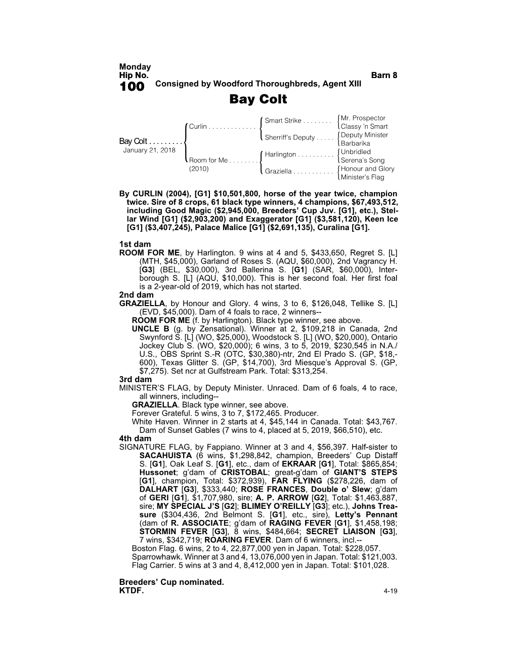 100 Consigned by Woodford Thoroughbreds, Agent XIII Bay Colt