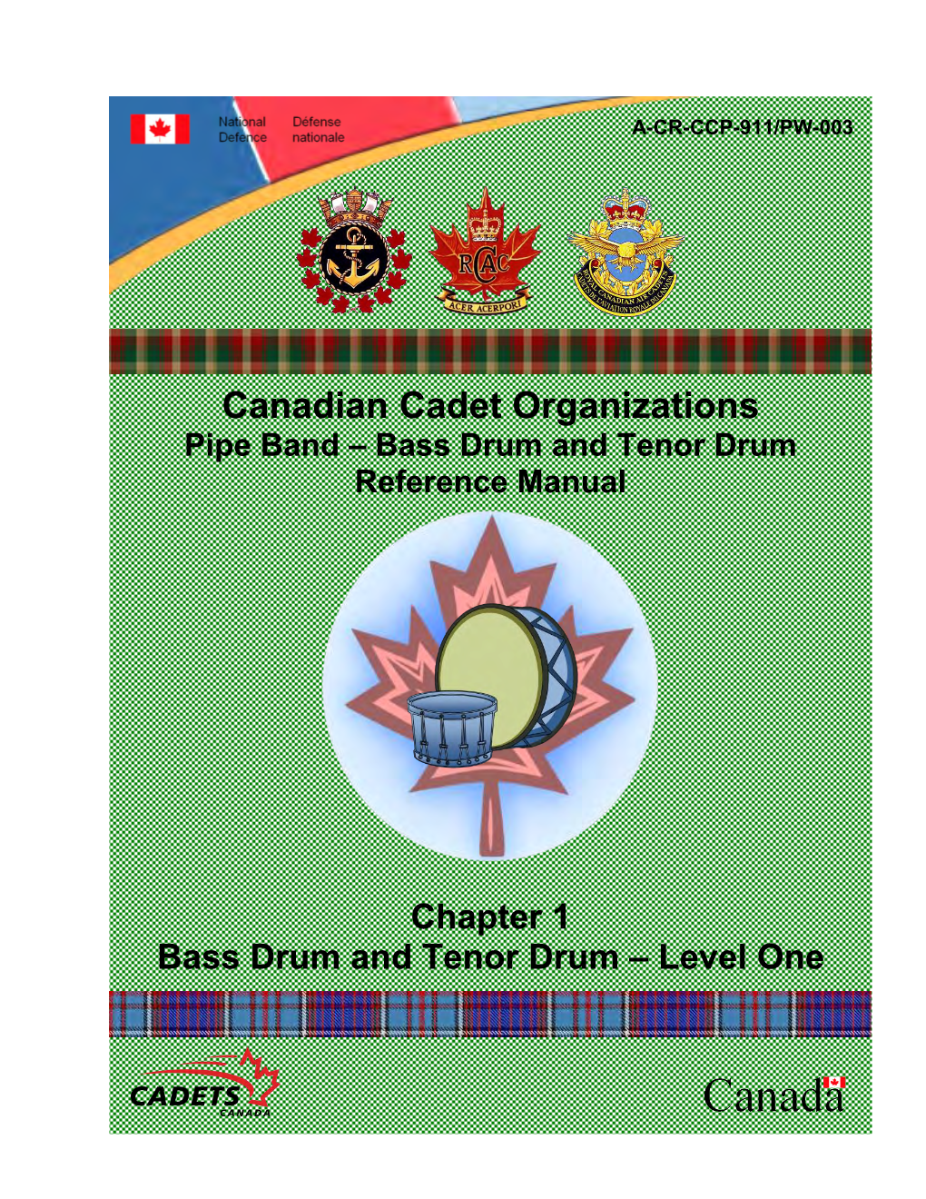 Bass Tenor Drum Reference Manual Level 1