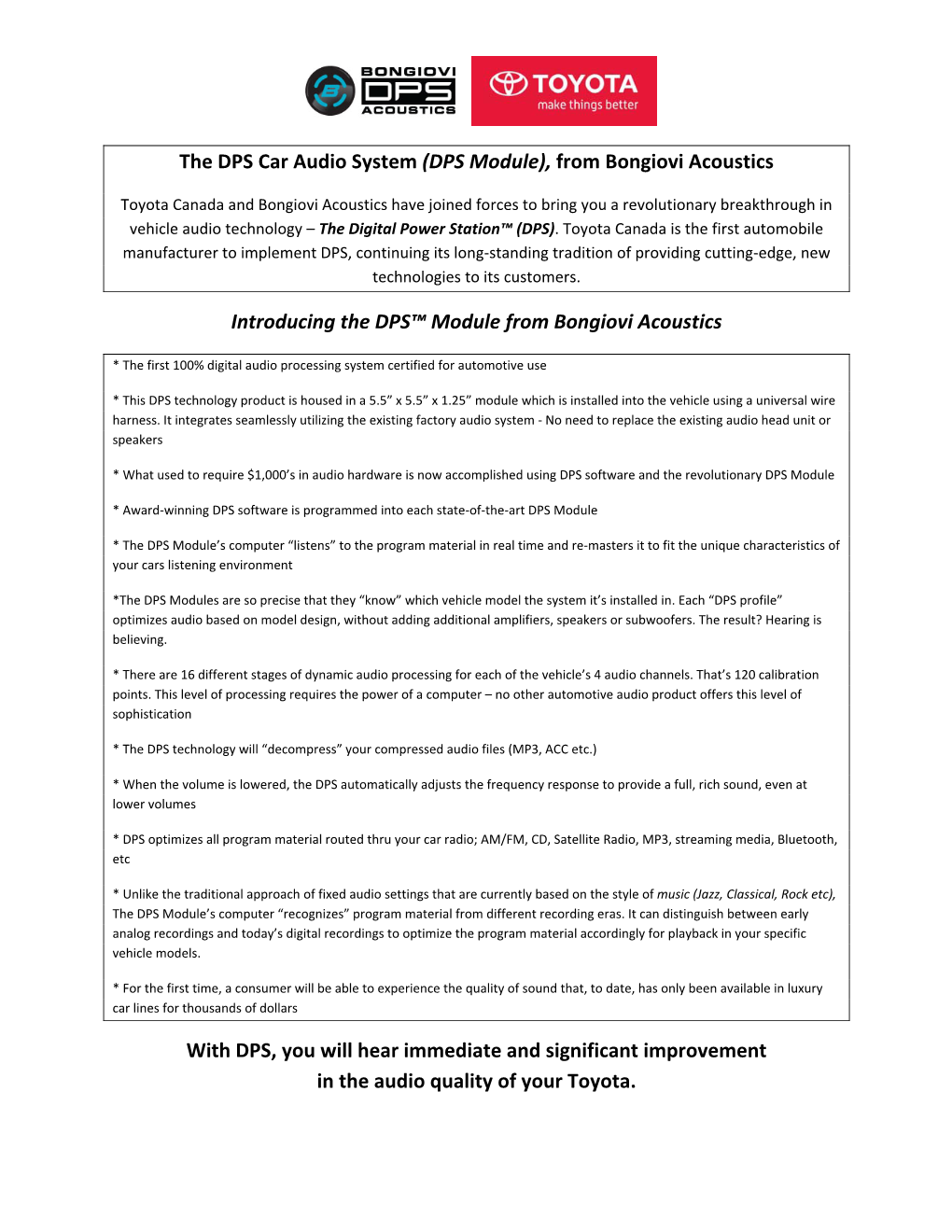 (DPS Module), from Bongiovi Acoustics