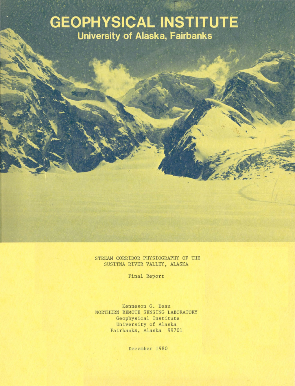 Stream Corridor Physiography of the Susitna River Valley, Alaska