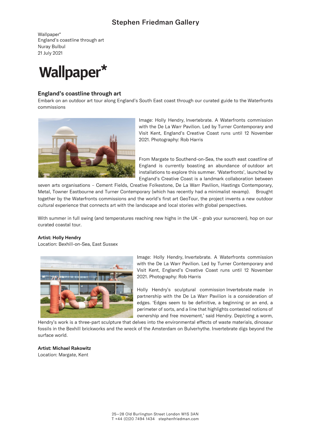 Wallpaper* England's Coastline Through Art Nuray Bulbul 21 July 2021