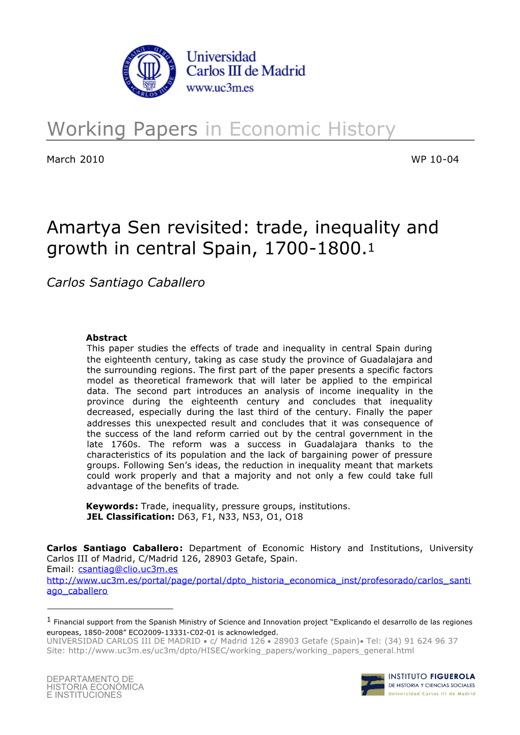 Working Papers in Economic History