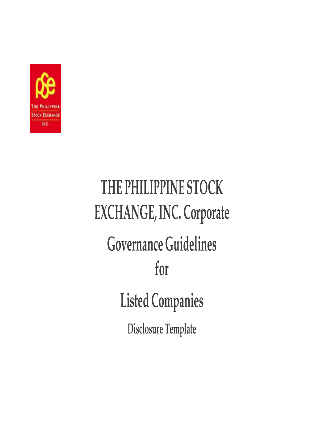 PSE Corporate Governance Disclosure Survey for the Year 2014