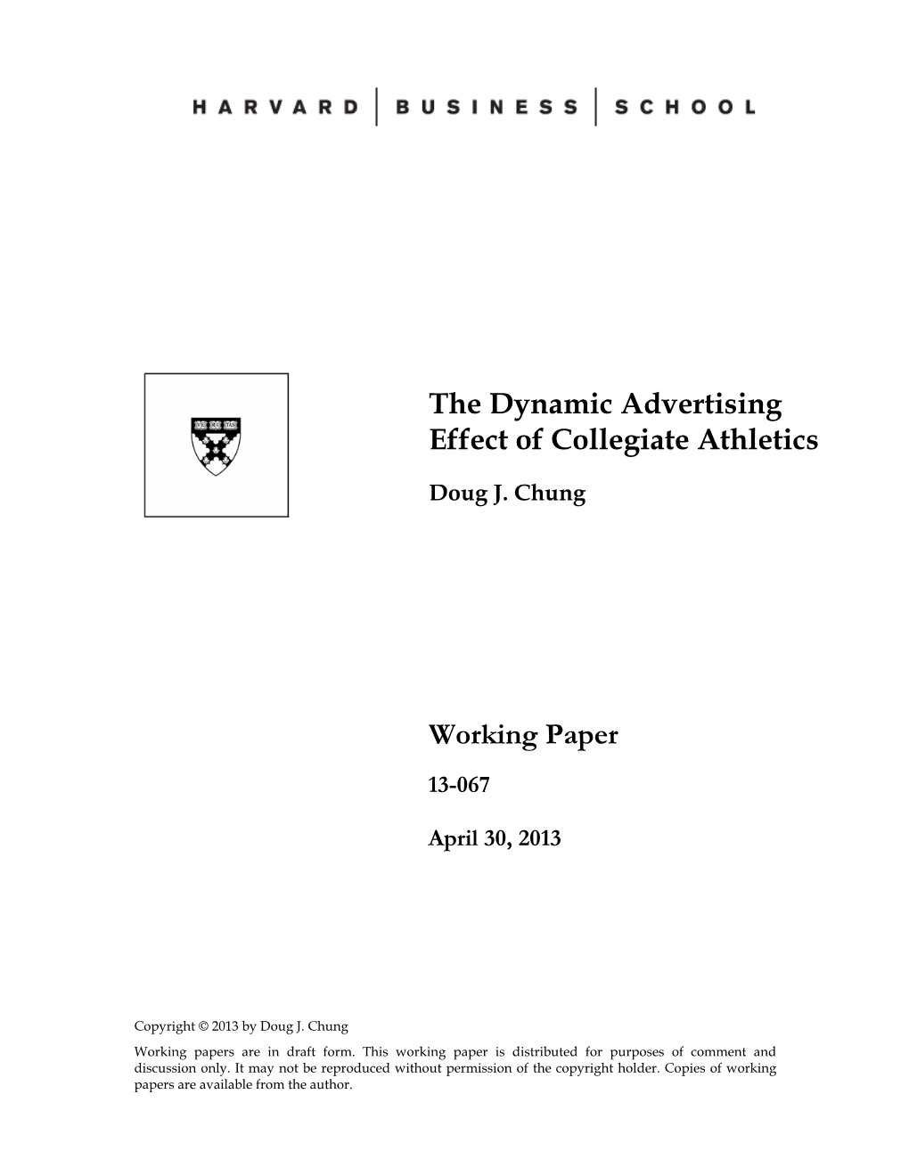 The Dynamic Advertising Effect of Collegiate Athletics