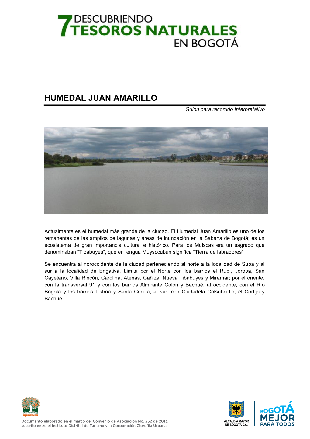 HUMEDAL JUAN AMARILLO Guion Para Recorrido Interpretativo