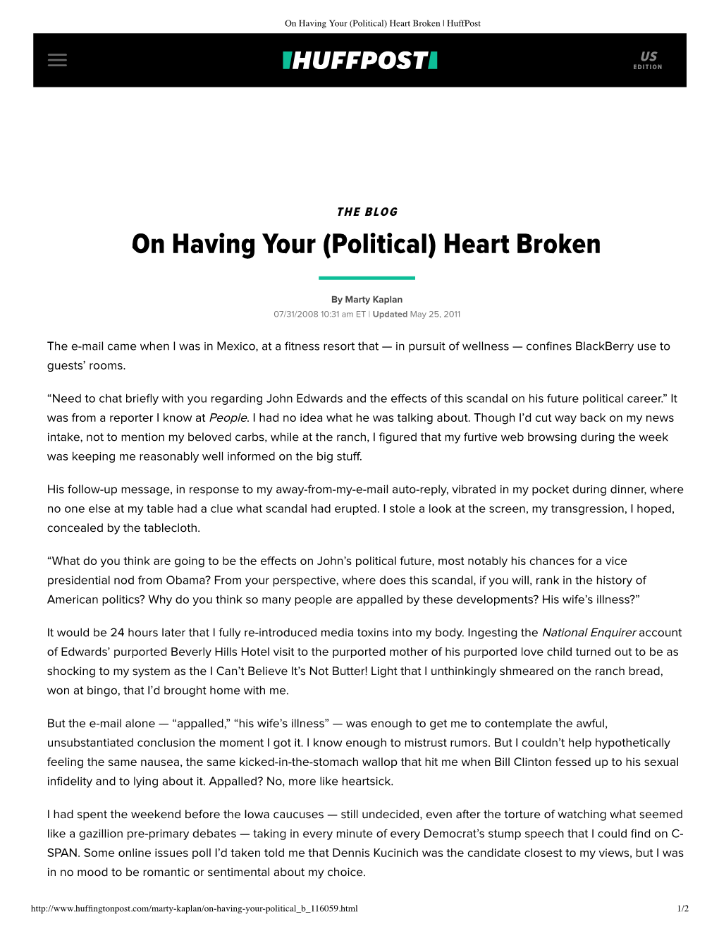 (Political) Heart Broken | Huffpost