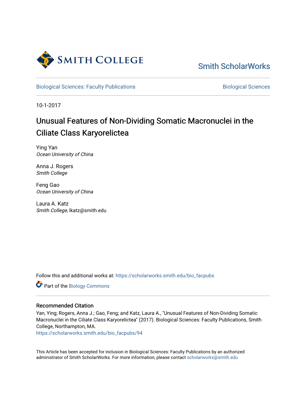 Unusual Features of Non-Dividing Somatic Macronuclei in the Ciliate Class Karyorelictea