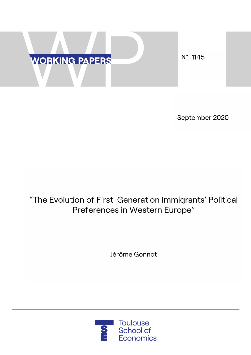“The Evolution of First-Generation Immigrants' Political Preferences in Western Europe”