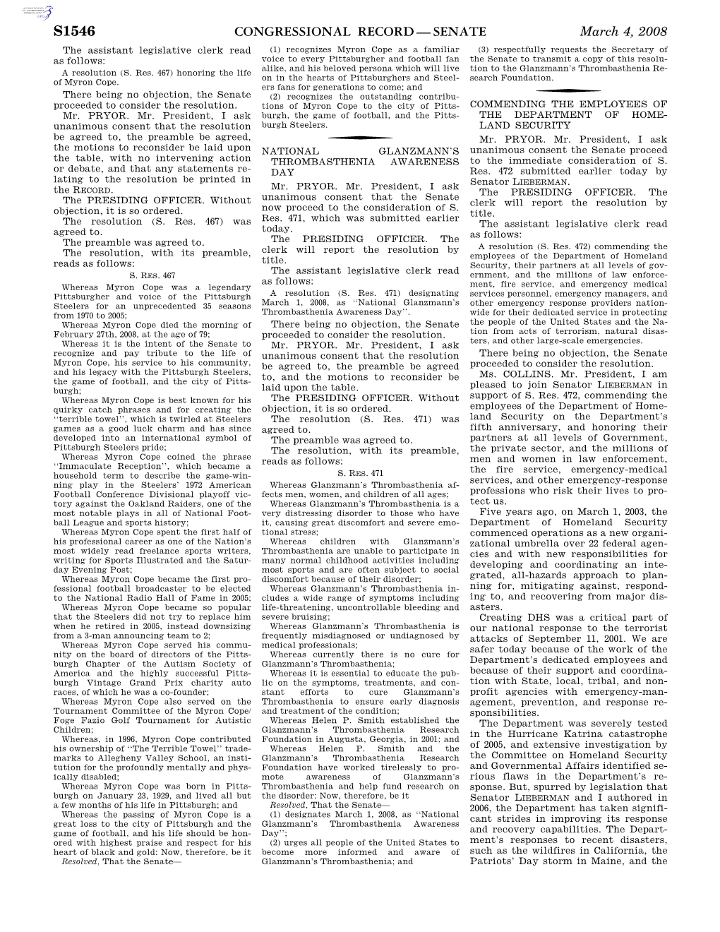 Congressional Record—Senate S1546