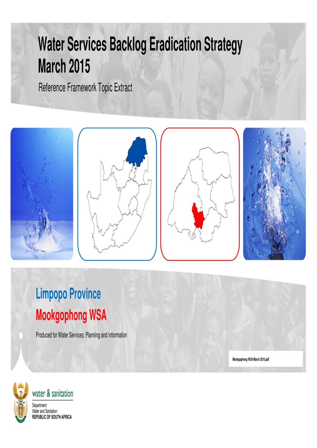 Water Services Backlog Eradication Strategy March 2015 Reference Framework Topic Extract