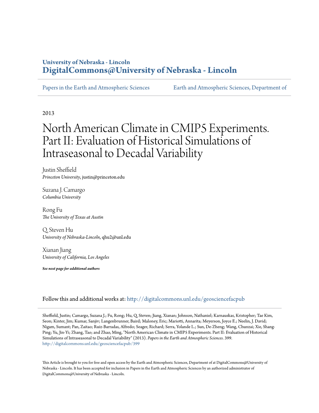 North American Climate in CMIP5 Experiments. Part II