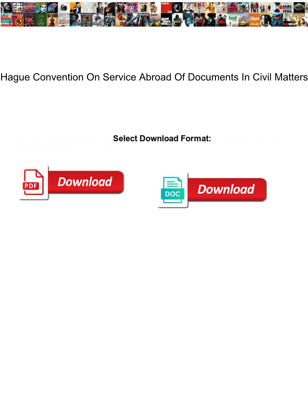Hague Convention on Service Abroad of Documents in Civil Matters