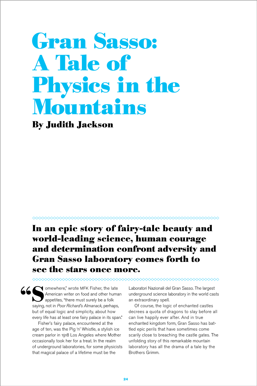 Gran Sasso: a Tale of Physics in the Mountains by Judith Jackson