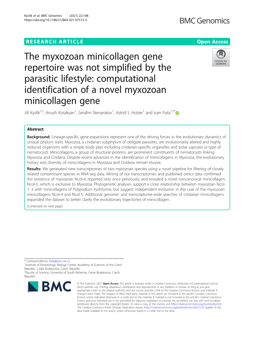 The Myxozoan Minicollagen Gene Repertoire Was Not Simplified by The