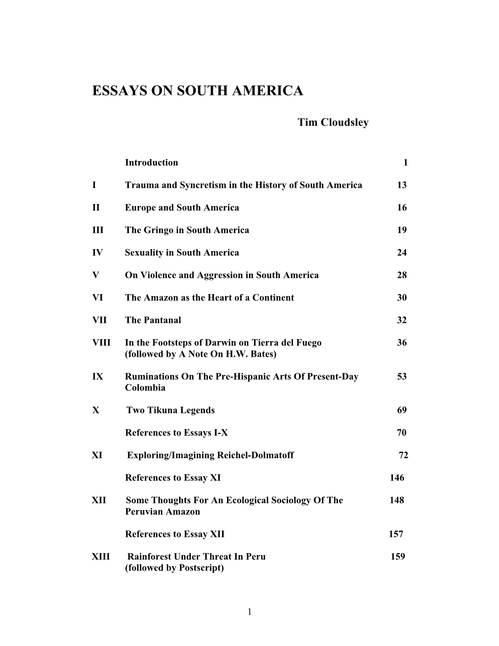 Essays on South America