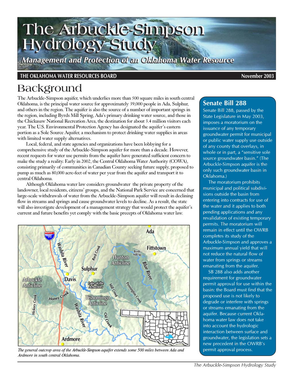 The Arbuckle-Simpson Hydrology Study