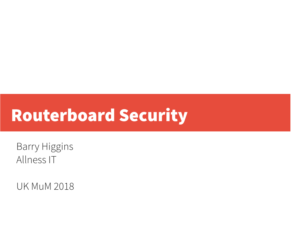 Routerboard Security