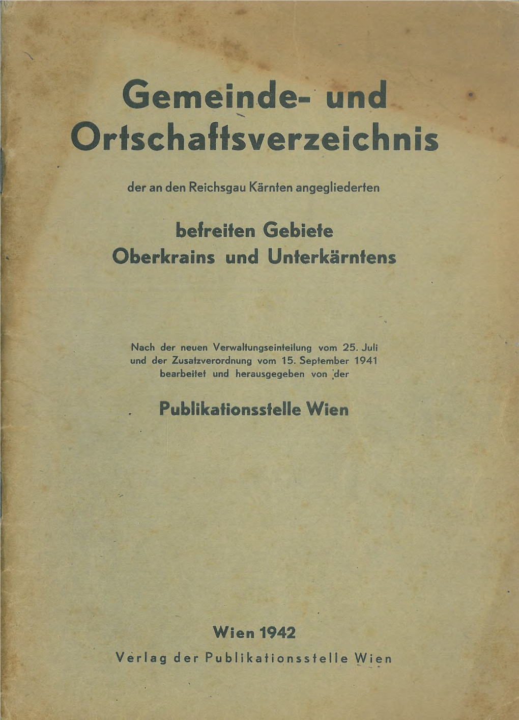 Gemeinde- Und Ortschaffsverzeichnis