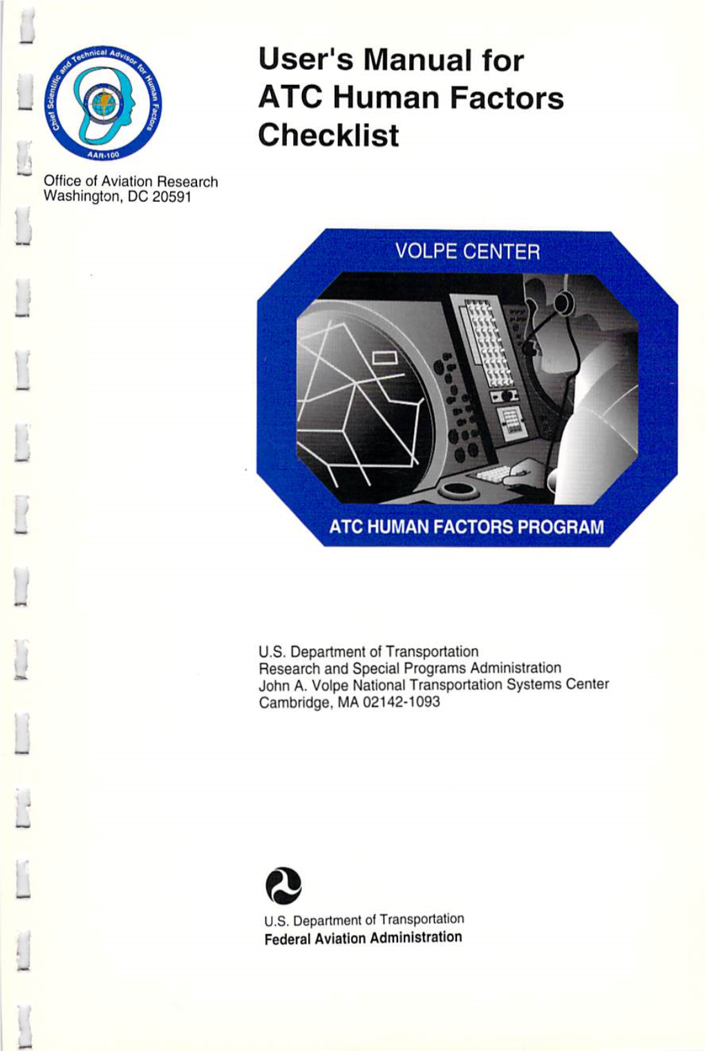 User's Manual for ATC Human Factors Checklist