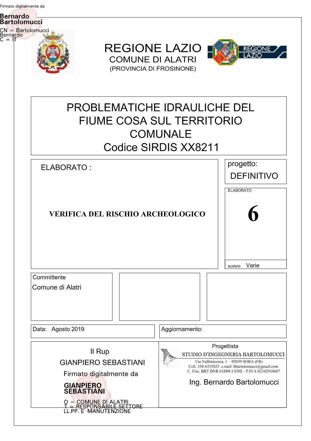 Fiume Cosa 1\Testata