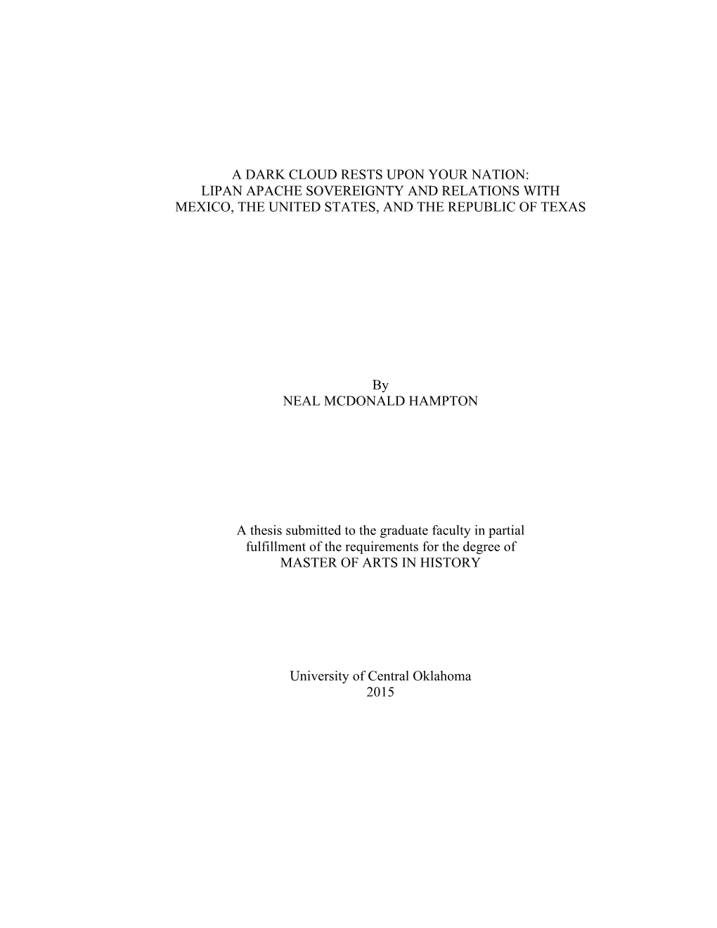 Lipan Apache Sovereignty and Relations with Mexico, the United States, and the Republic of Texas