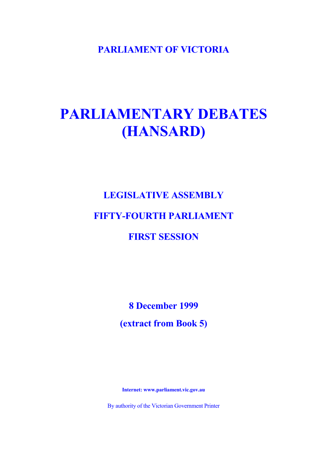 Parliamentary Debates (Hansard)