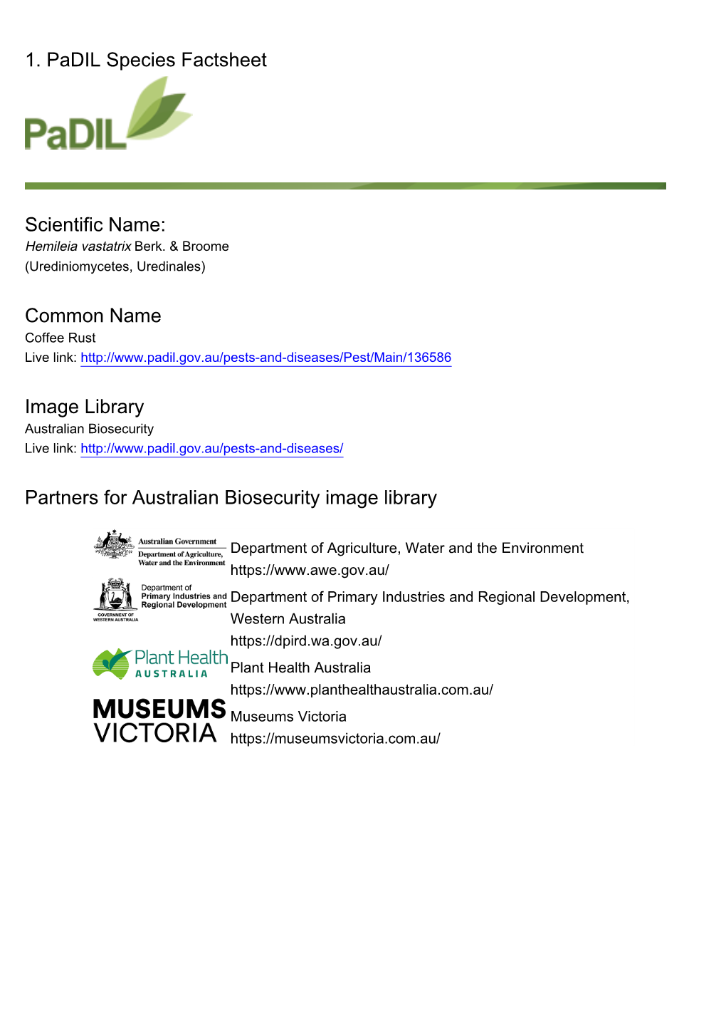 Common Name Image Library Partners for Australian Biosecurity