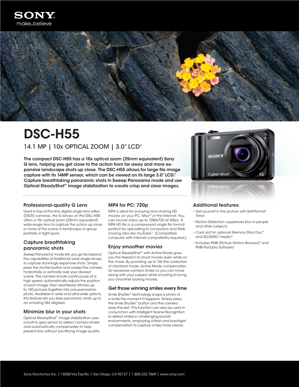 DSC-H55 14.1 MP | 10X OPTICAL ZOOM | 3.0” LCD1