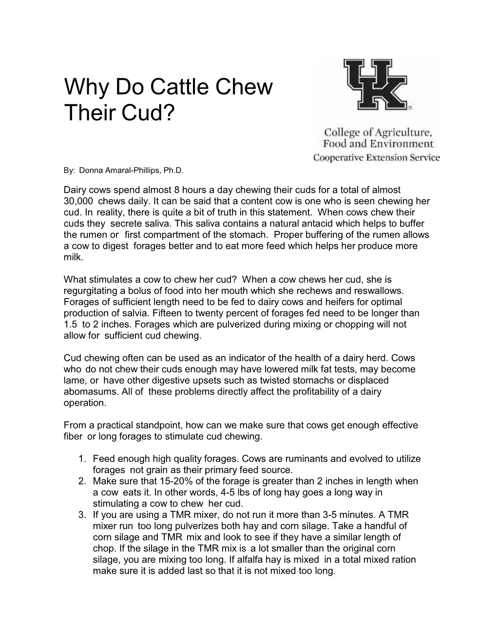 Why Do Cattle Chew Their Cud?