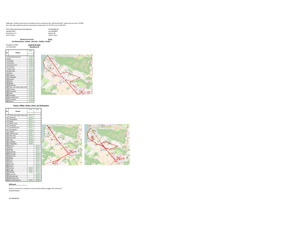 Ainult 03.09.2018 Sõiduplaanide Koondfail