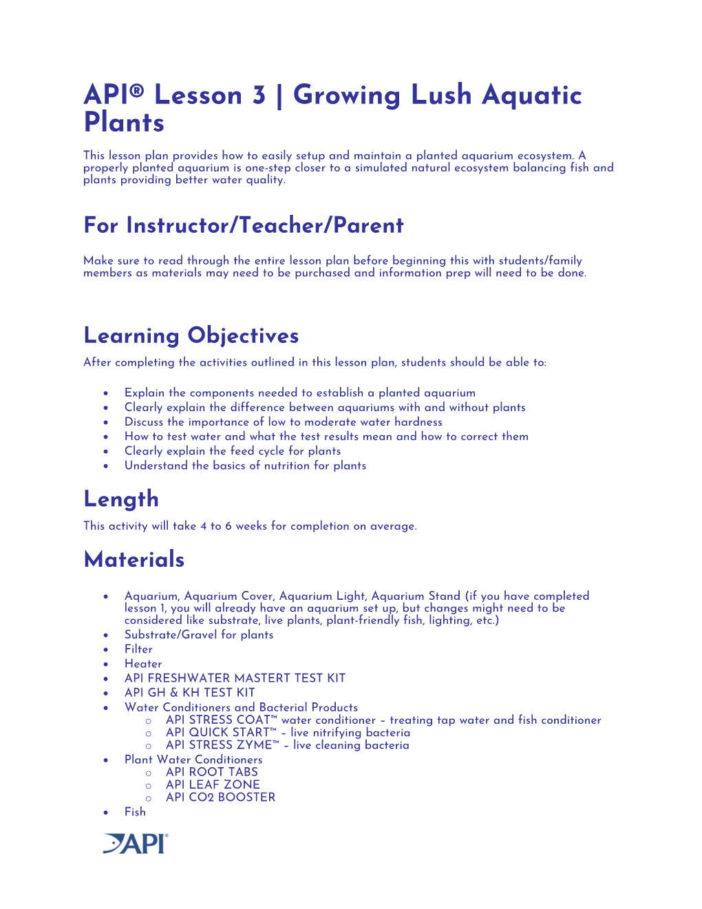 API® Lesson 3 | Growing Lush Aquatic Plants