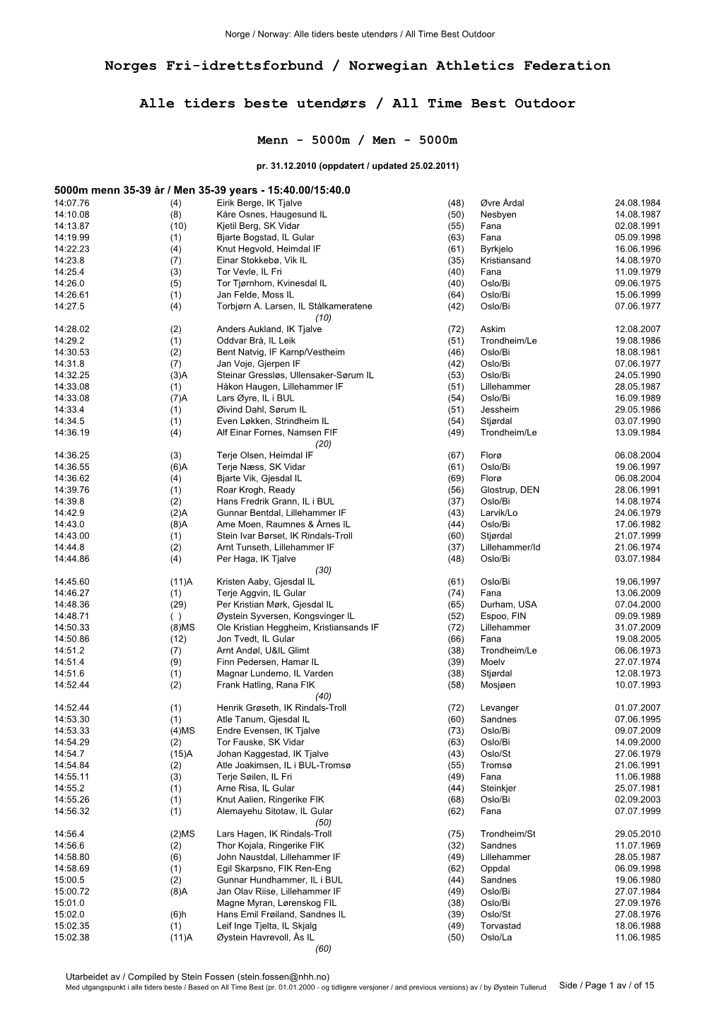 5000M / Men - 5000M