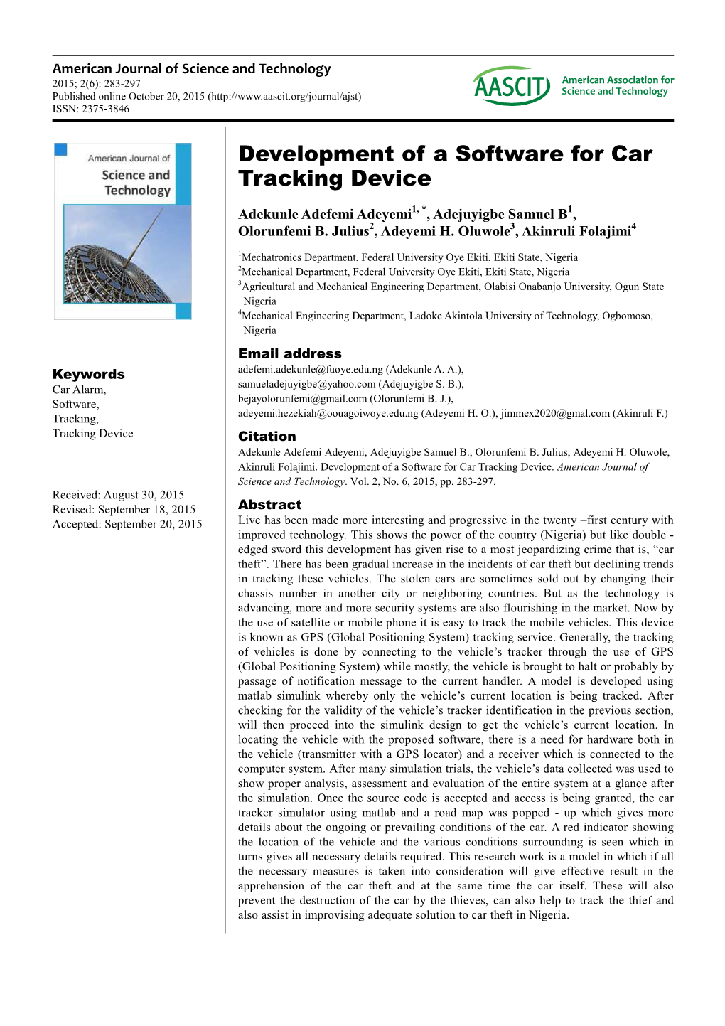 Development of a Software for Car Tracking Device