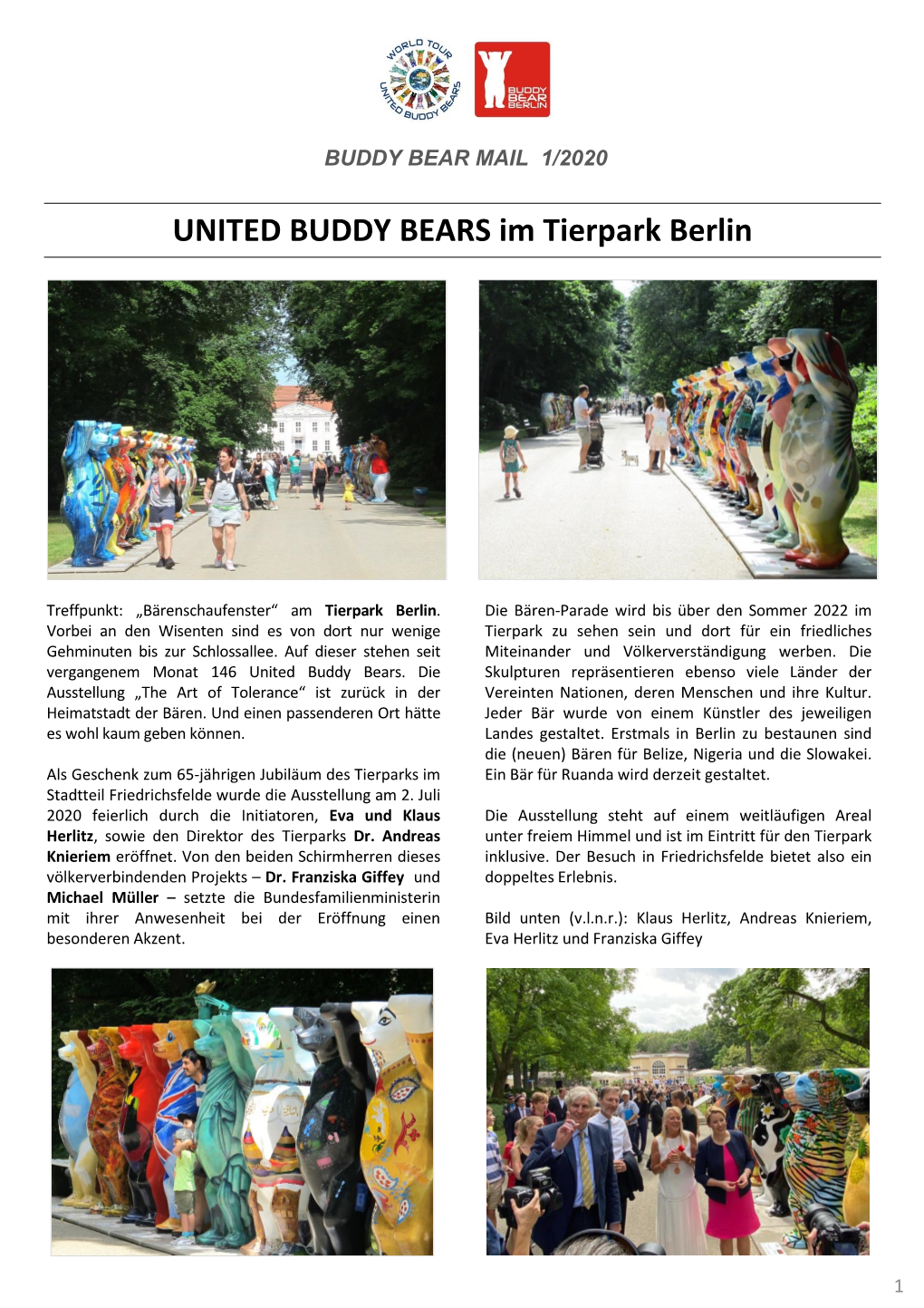 UNITED BUDDY BEARS Im Tierpark Berlin