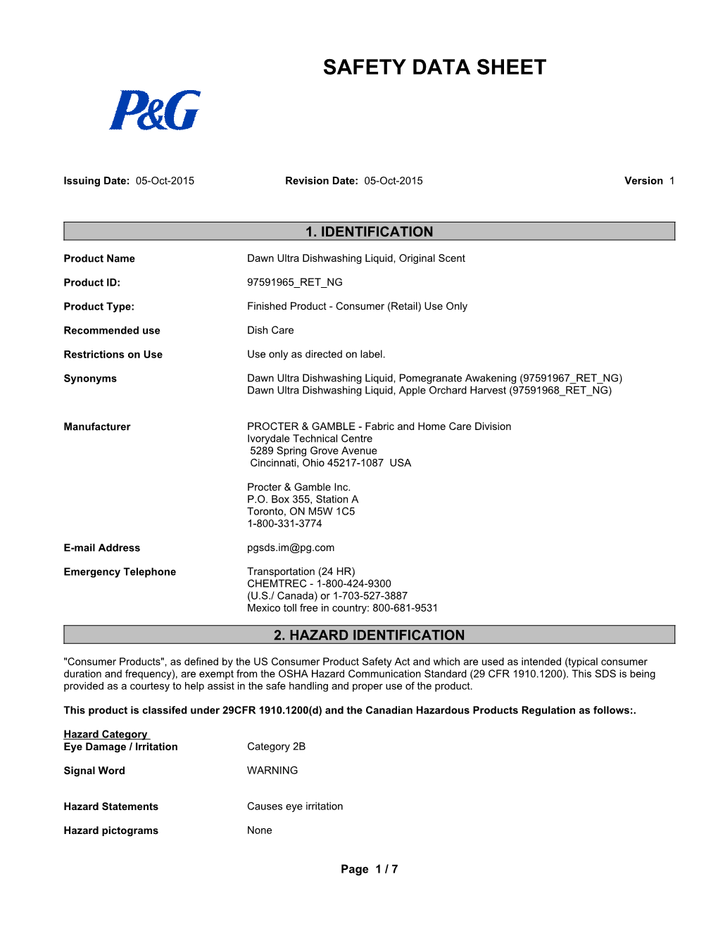 Safety Data Sheet