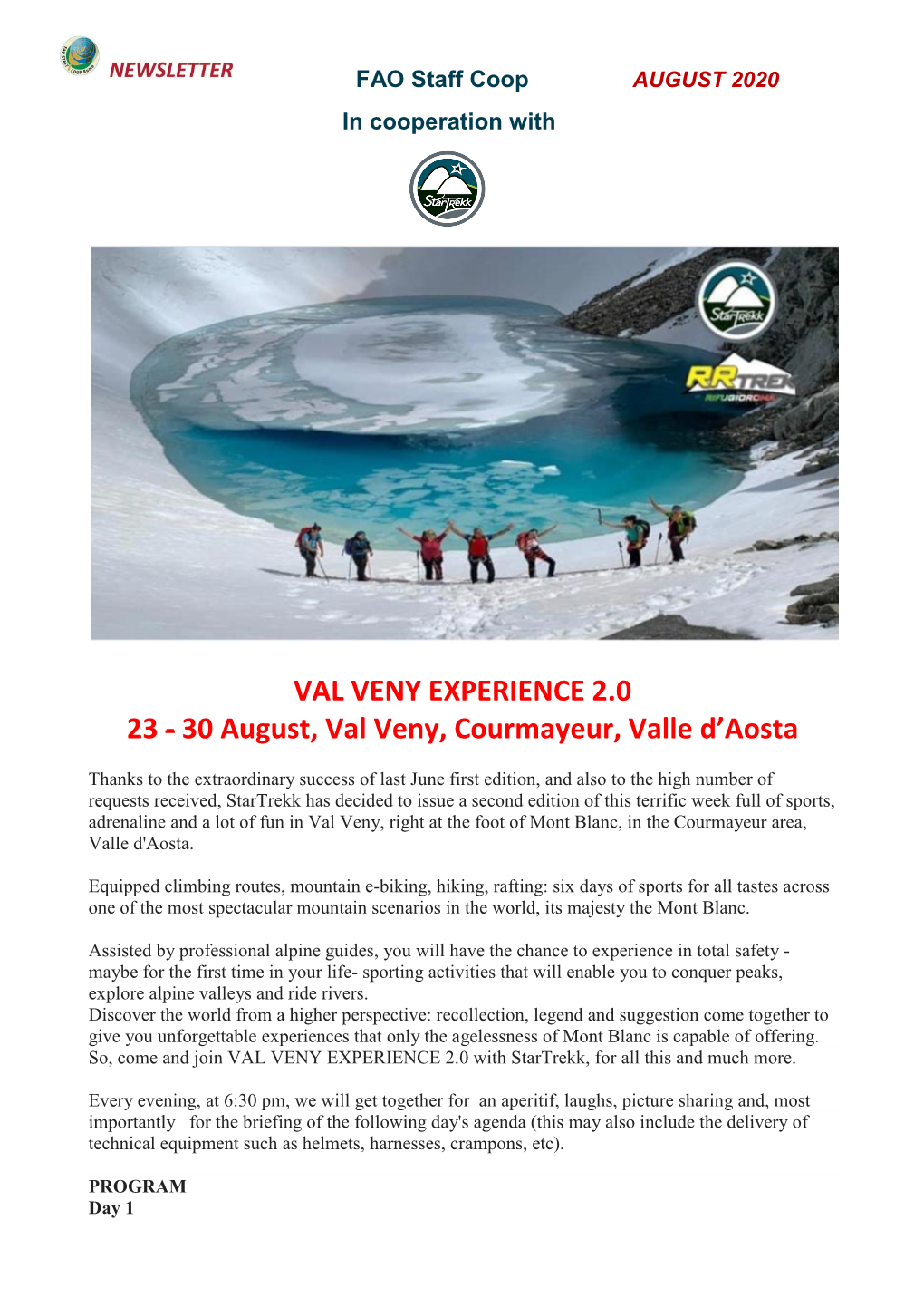 VAL VENY EXPERIENCE 2.0 23 - 30 August, Val Veny, Courmayeur, Valle D’Aosta