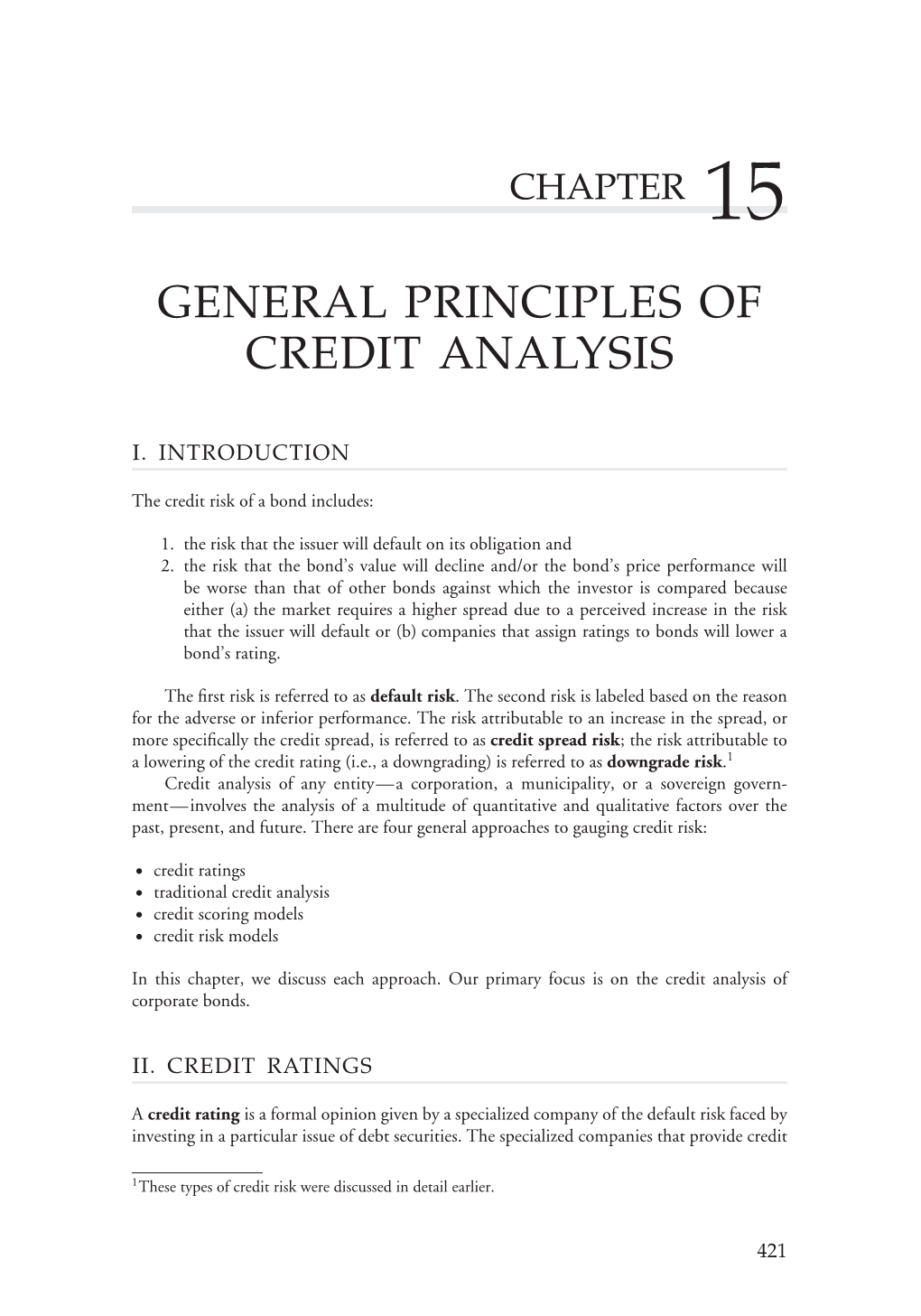 General Principles of Credit Analysis