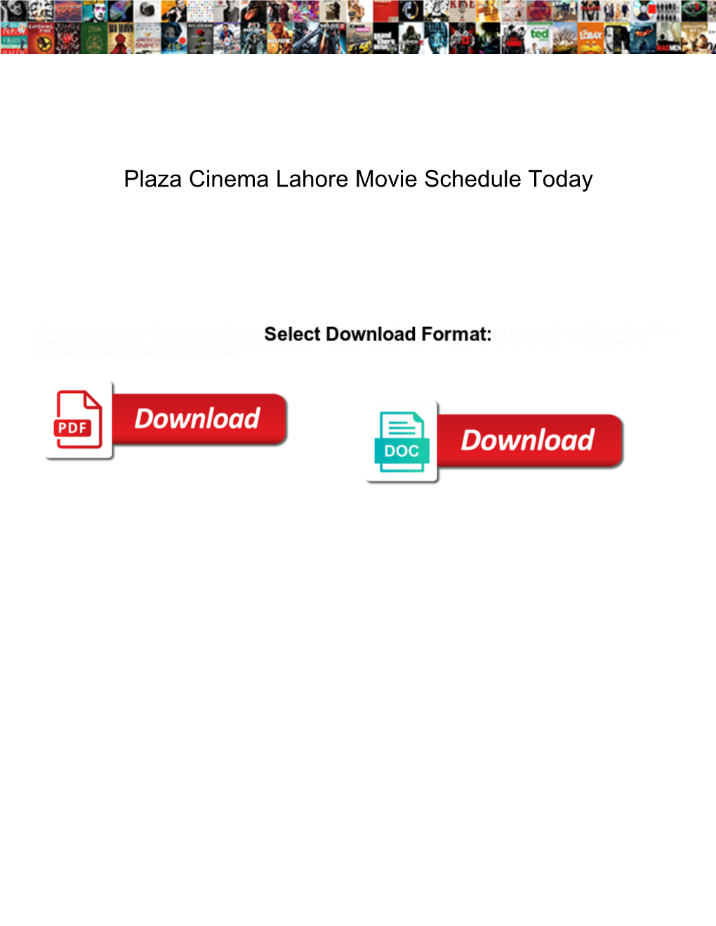 Plaza Cinema Lahore Movie Schedule Today