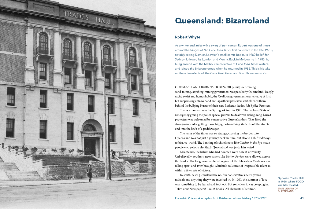 Queensland and the Cane Toad Times by Robert Whyte