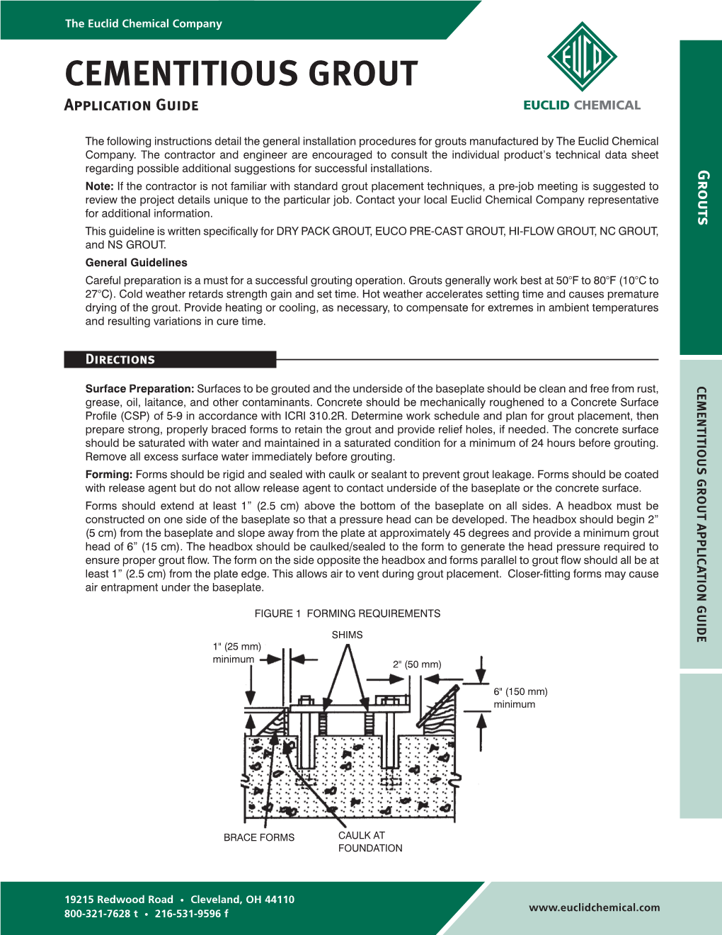 CEMENTITIOUS GROUT Application Guide