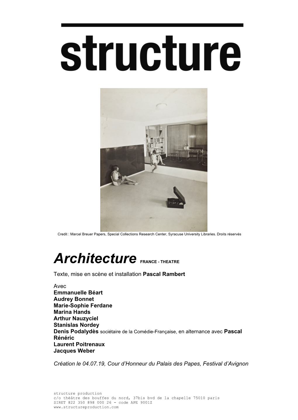 Dossier Architecture De Pascal Rambert