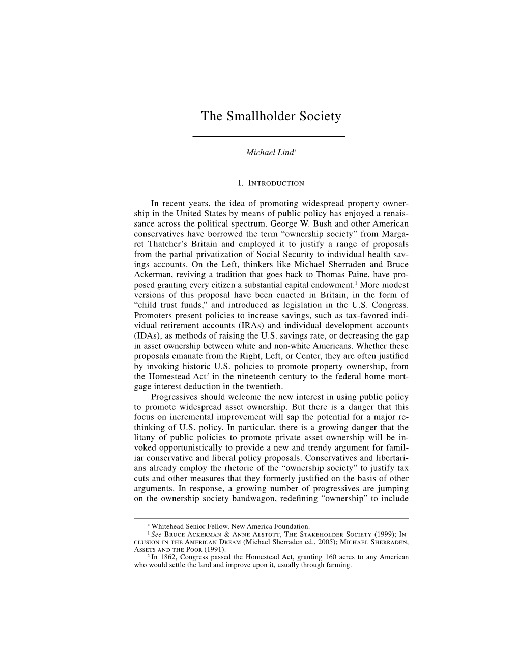 The Smallholder Society