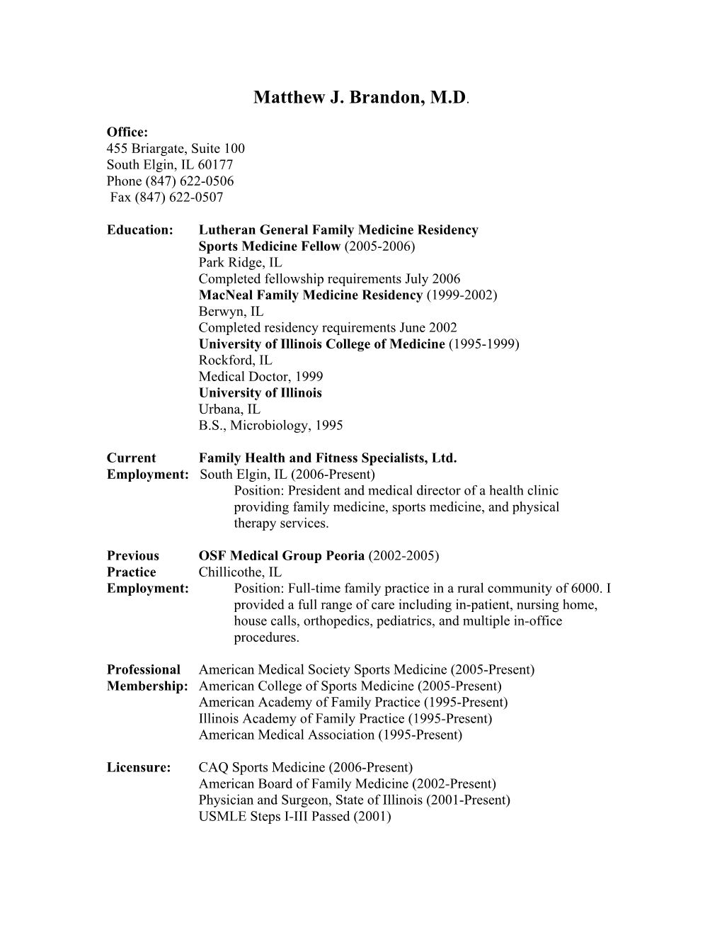 Curriculum Vitae