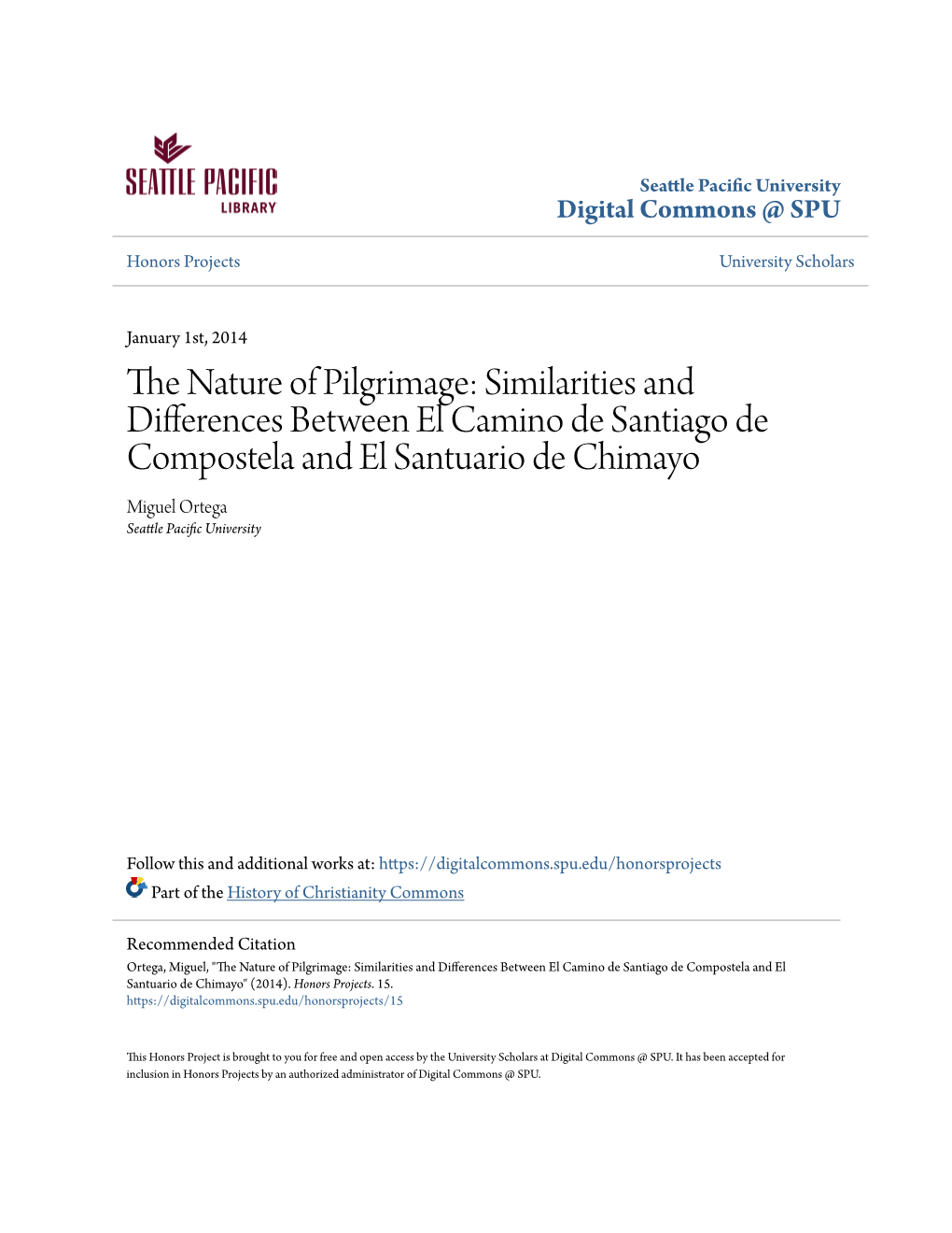 The Nature of Pilgrimage: Similarities and Differences Between El