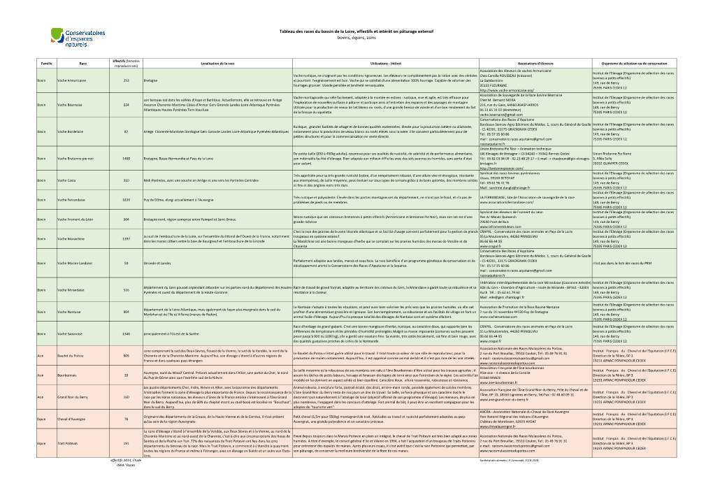 Comparatif Des Races À Faible Effectif